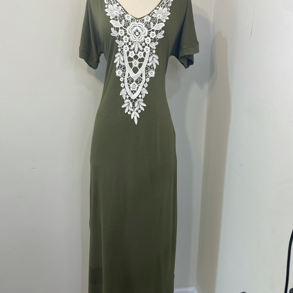 Women's Maxi Dress Casual Loose Pockets Slit